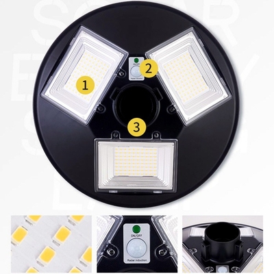 Solar Powered Street Light 300W Solar Light UFO With Remote Rechargeable 9-12M Installation