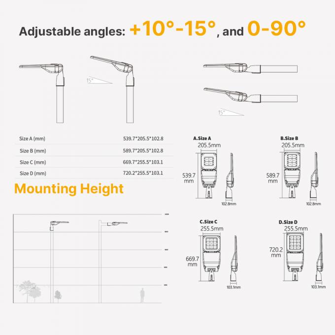 SMD3030 High Lumen AC LED Street Light 50W 70W 빛 제어 시스템 3